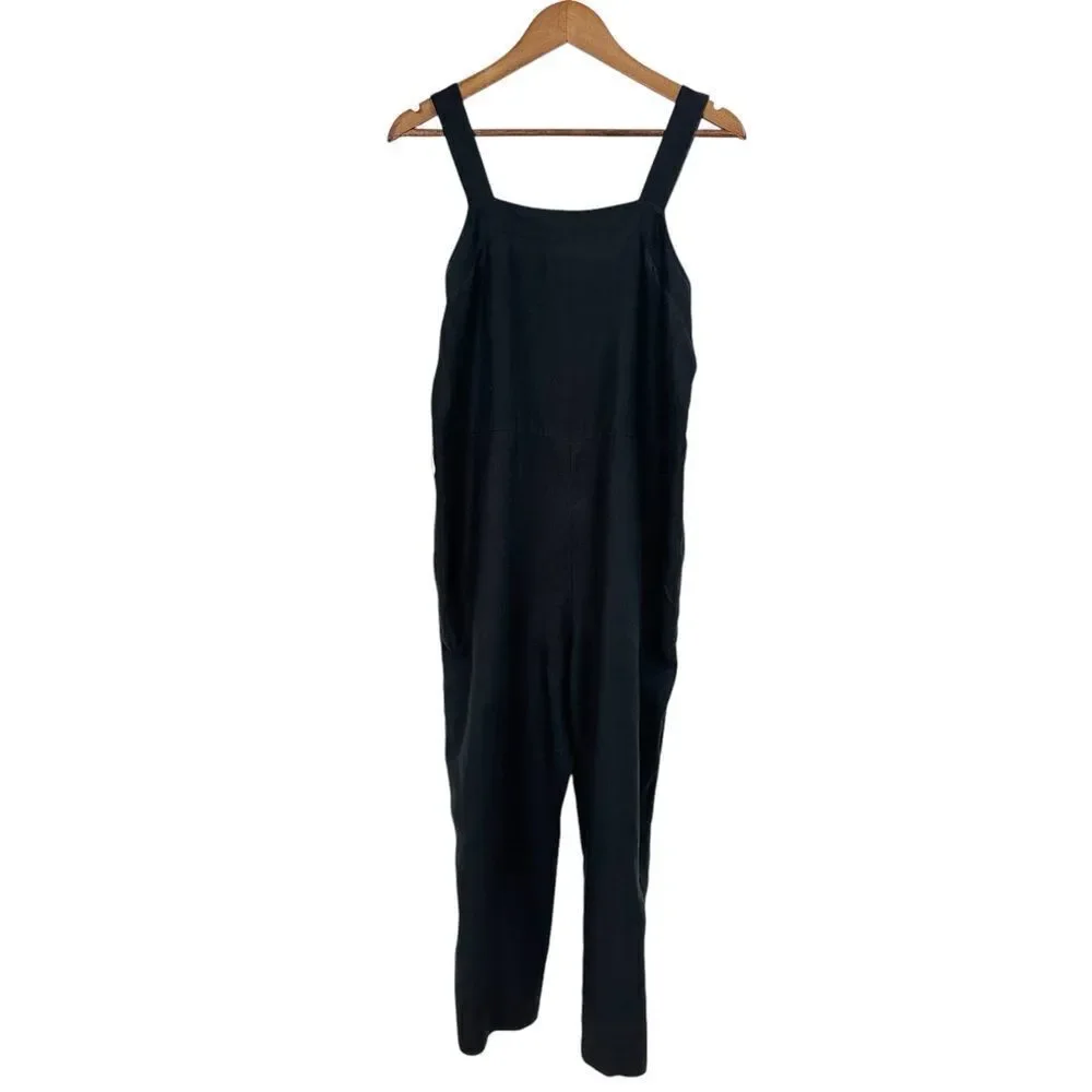 Everlane Linen Jumpsuit in Washed Black Size 4